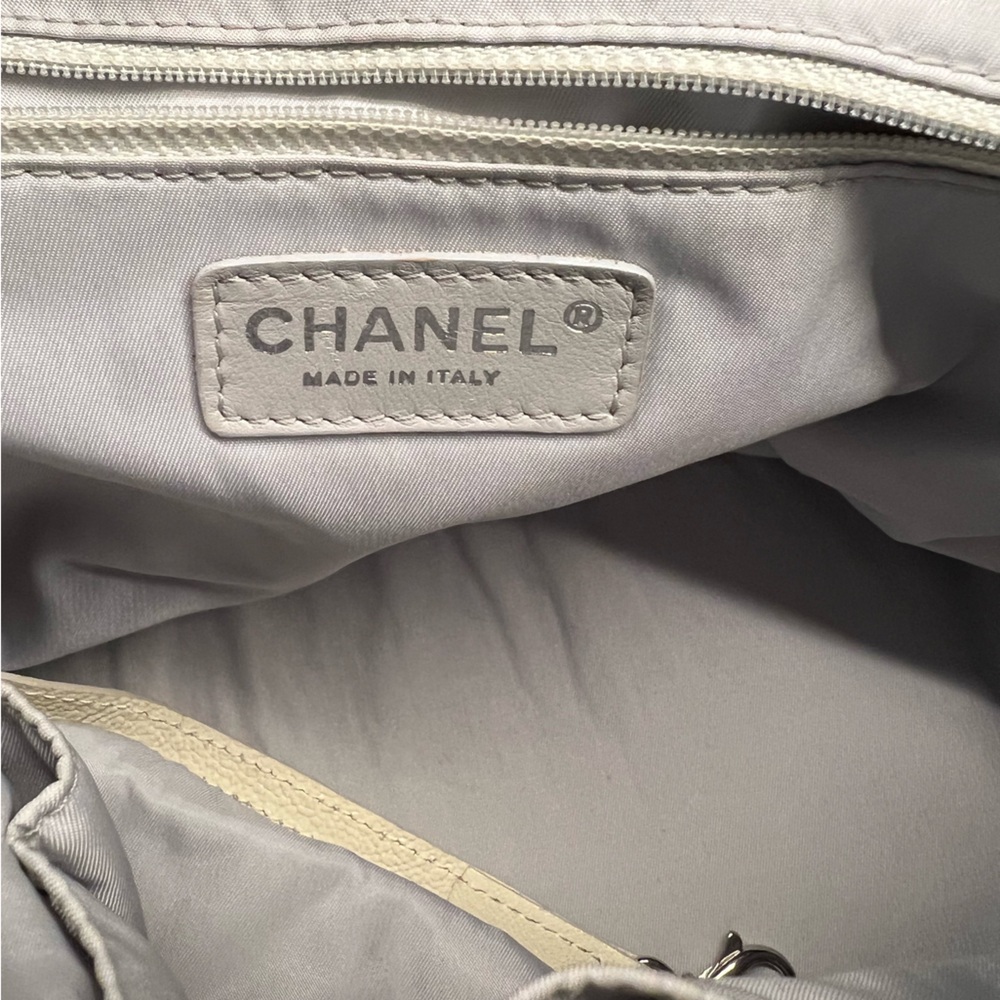 Chanel Grey & Beige Quilted Coated Canvas Paris Biarritz Tote Bag - Picture 4 of 9